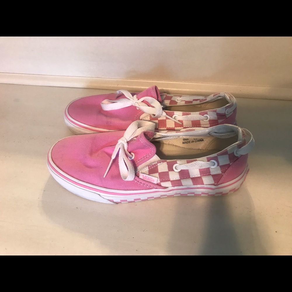 Solid and Checkered Pink Vans